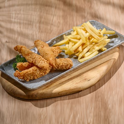Chicken Fingers Served With French Fries